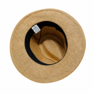 Summer Paper Straw Fedora Hat – Camel, Cream, Beige Adjustable Rope Hat - Image 5