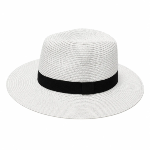 Unisex Wide Brim Straw Fedora Sun Hat Adjustable size rope, Crushable Fedora - Image 19