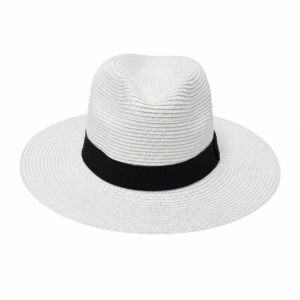 Unisex Wide Brim Straw Fedora Sun Hat Adjustable size rope, Crushable Fedora - Image 5
