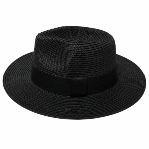 Unisex Wide Brim Straw Fedora Sun Hat Adjustable size rope, Crushable Fedora - Image 11