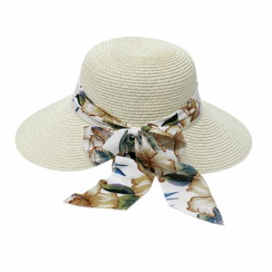 Women’s Wide Brim Straw Sun Hat with Bow Detail - Image 11