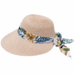 Women’s Wide Brim Straw Sun Hat with Bow Detail