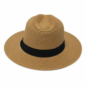Unisex Wide Brim Straw Fedora Sun Hat Adjustable size rope, Crushable Fedora - Image 14
