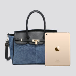 Denim Jeans  Bag Large Zipper Handbag Ladies Cotton Premuim Quality Double Handle Contrast - Image 10