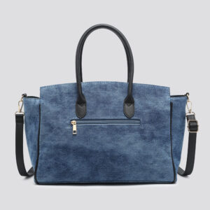 Denim Jeans  Bag Large Zipper Handbag Ladies Cotton Premuim Quality Double Handle Contrast - Image 7