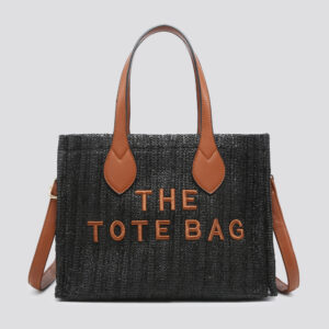 Women's Woven Straw Tote Bag with Shoulder Strap –  Summer Handbag , Luxury Design - Image 3