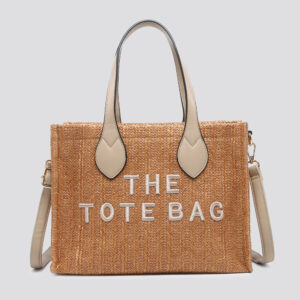 Women's Woven Straw Tote Bag with Shoulder Strap –  Summer Handbag , Luxury Design - Image 6
