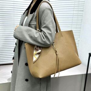 Big Size Tote Bag Set of 2 with Zipper Pouch & Scarf – Large Shoulder Bag for Office, University & Everyday Use - Image 5