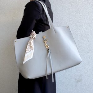 Big Size Tote Bag Set of 2 with Zipper Pouch & Scarf – Large Shoulder Bag for Office, University & Everyday Use - Image 6