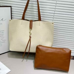 Big Size Tote Bag Set of 2 with Zipper Pouch & Scarf – Large Shoulder Bag for Office, University & Everyday Use - Image 8